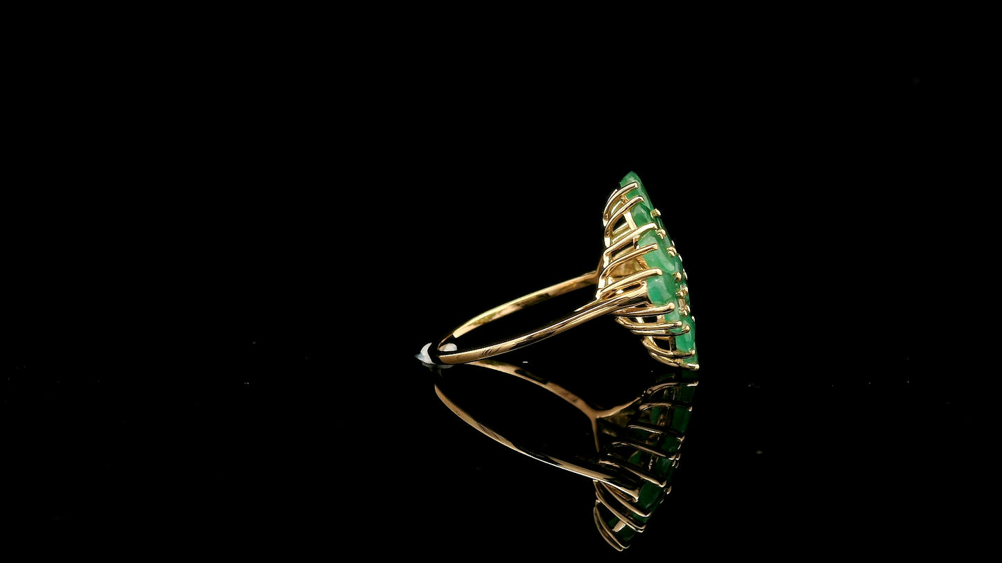 2.63 Ct Pear Emerald 14K Gold Ring