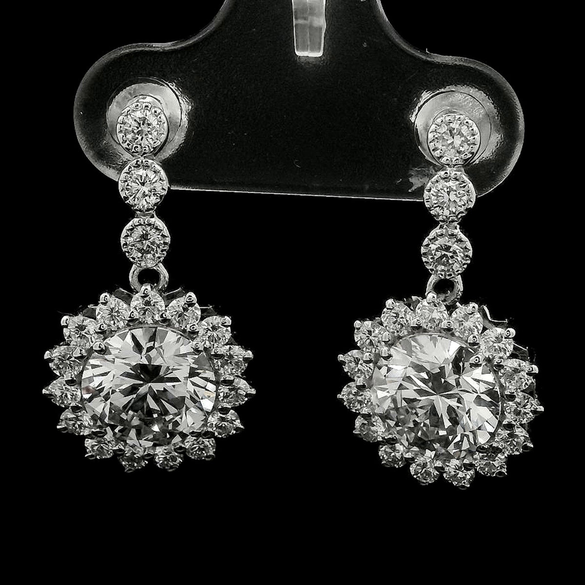 3.83 Carats Lab Grown Diamond 14K Gold Earrings