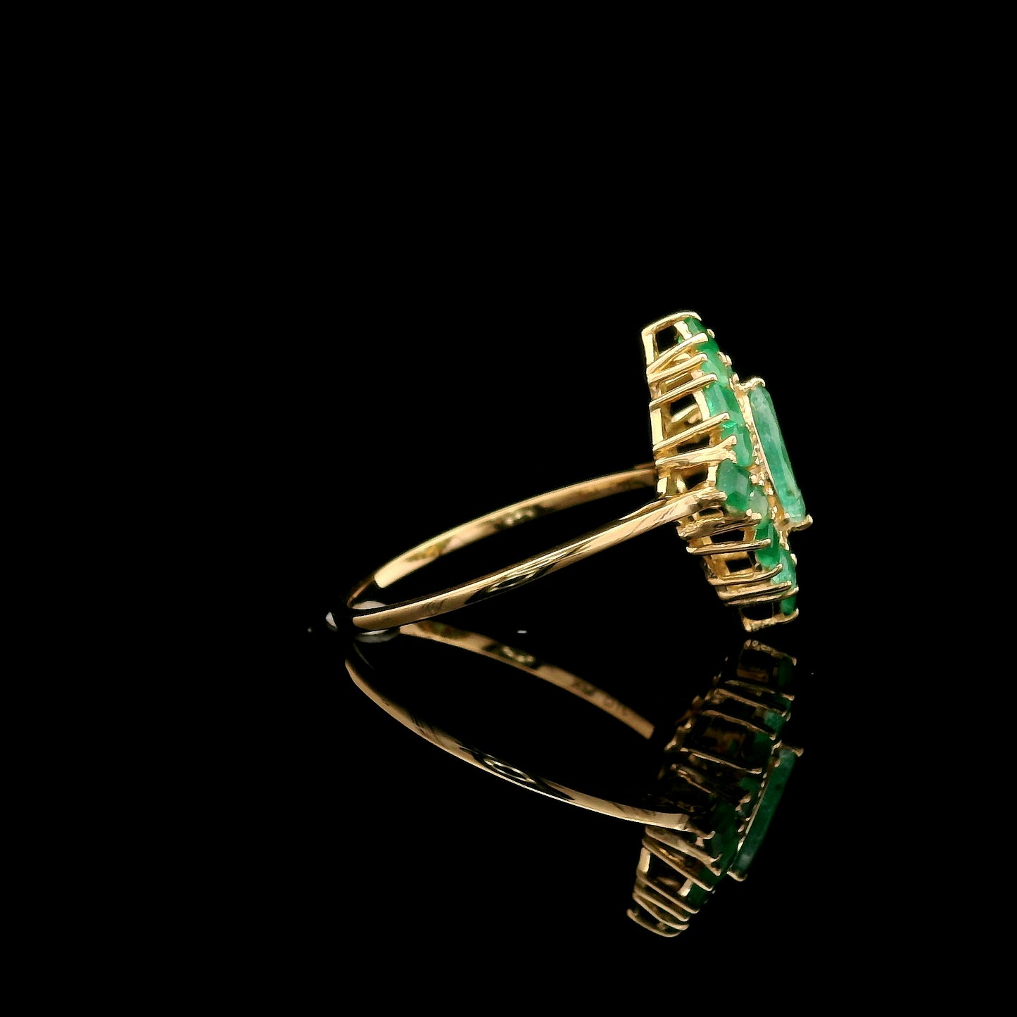 0.91 Ct Marquise Emerald 14K Gold Ring