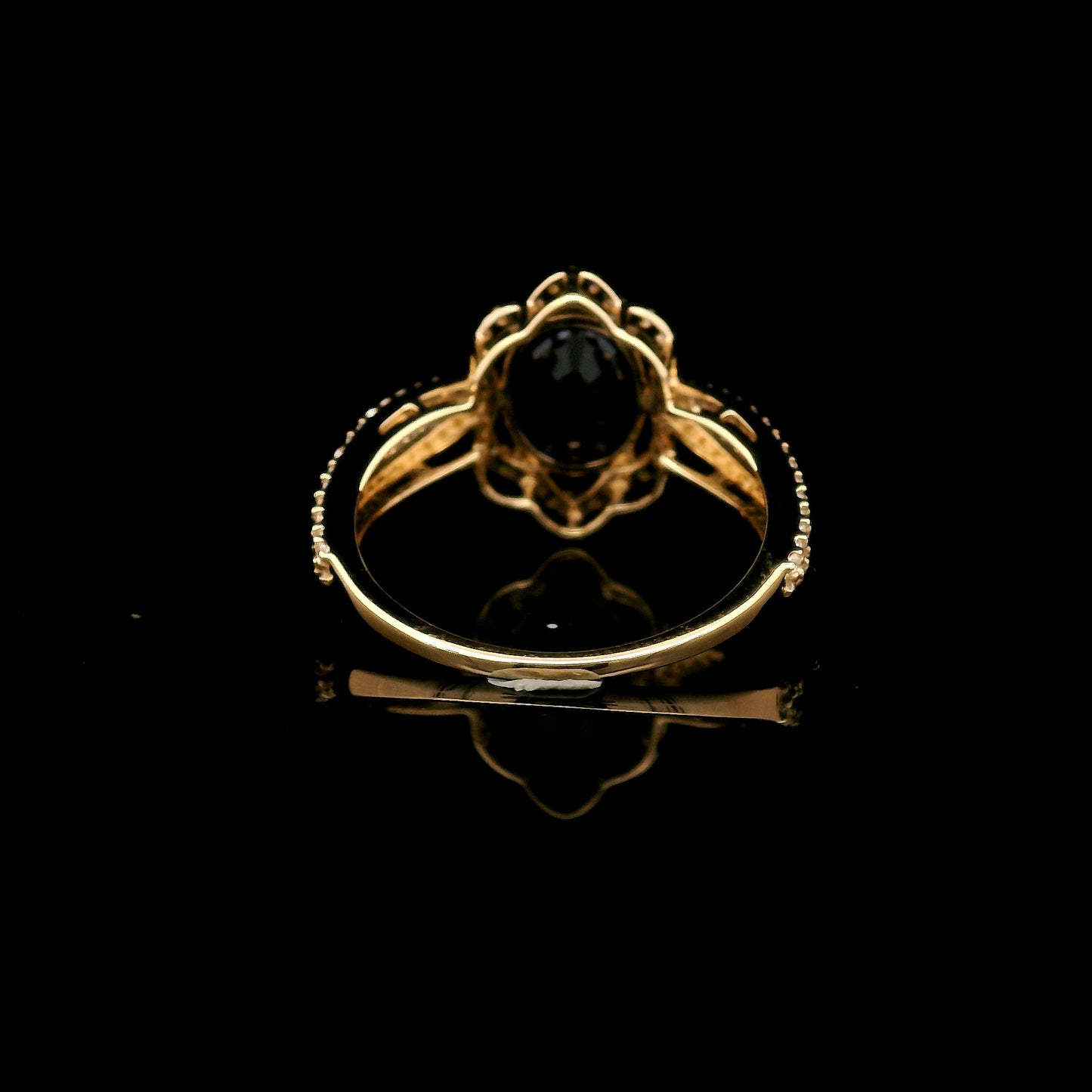2.58 Ct Oval Mixed Cut Lab Grown Sapphire 14K Gold Ring