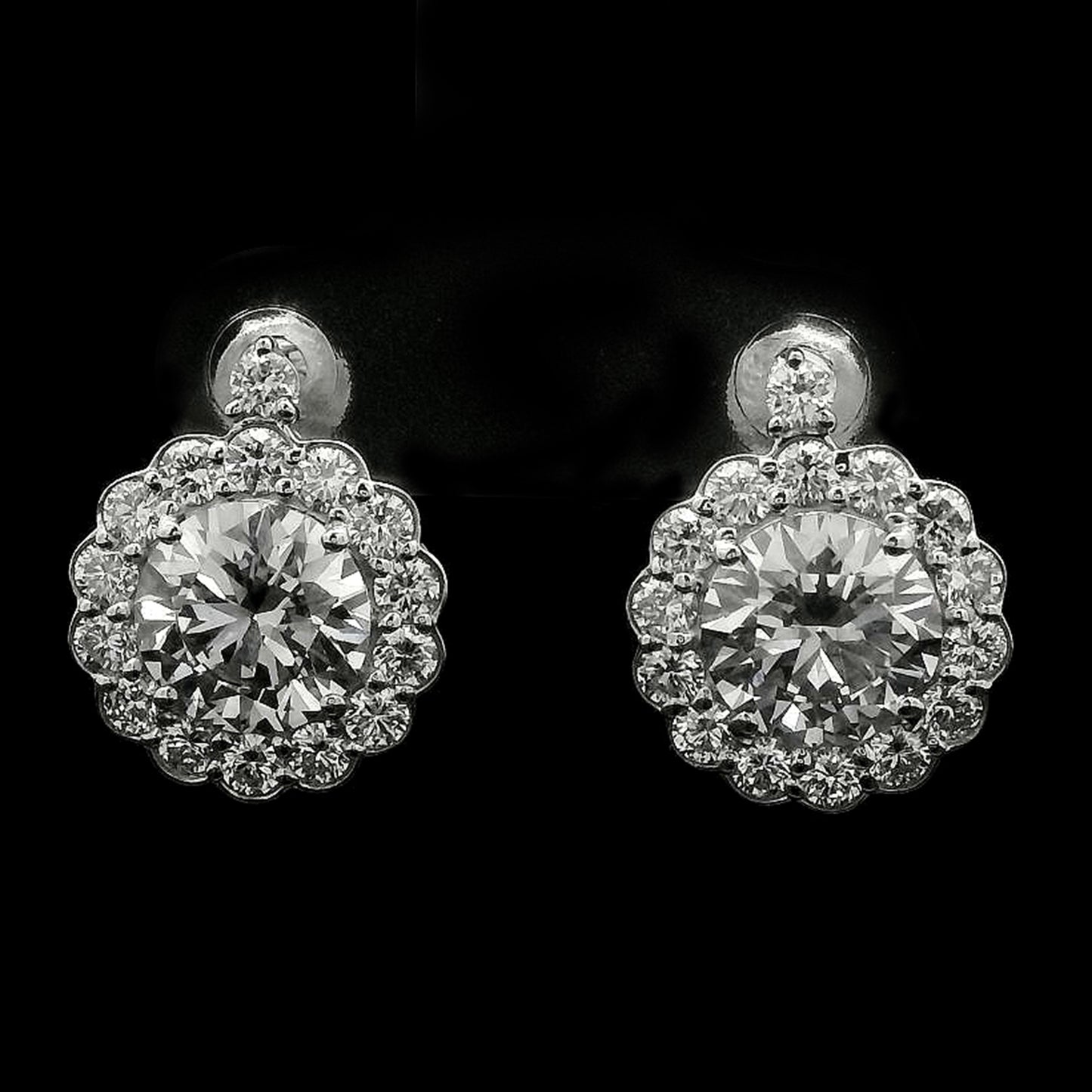 4.08 Carats Lab Grown Diamond 14K Gold Earrings