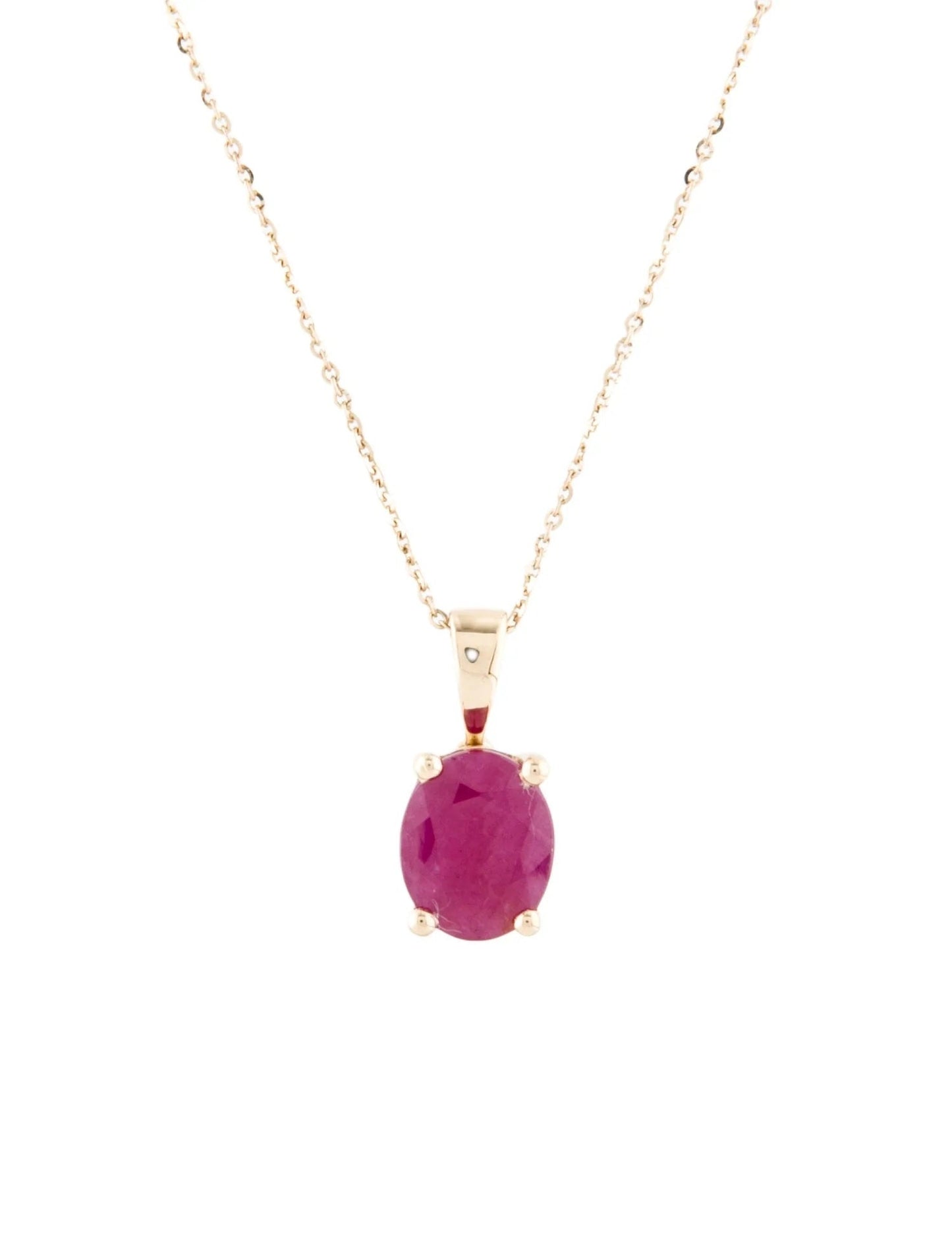 14K 2.87ct Ruby Pendant Necklace