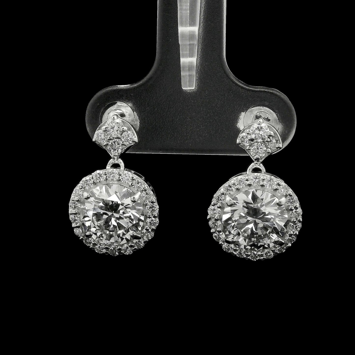 3.60 Carats Lab Grown Diamond 14K Gold Earrings