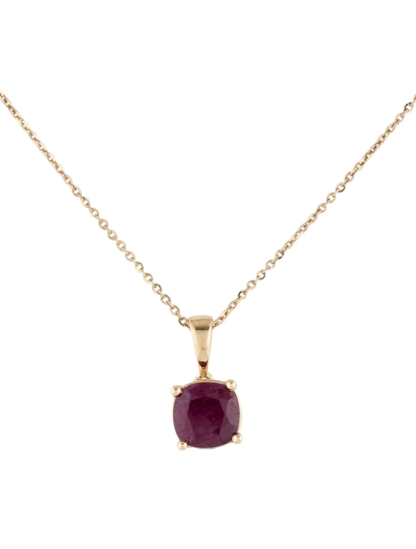 14K 1.56ct Ruby Pendant Necklace