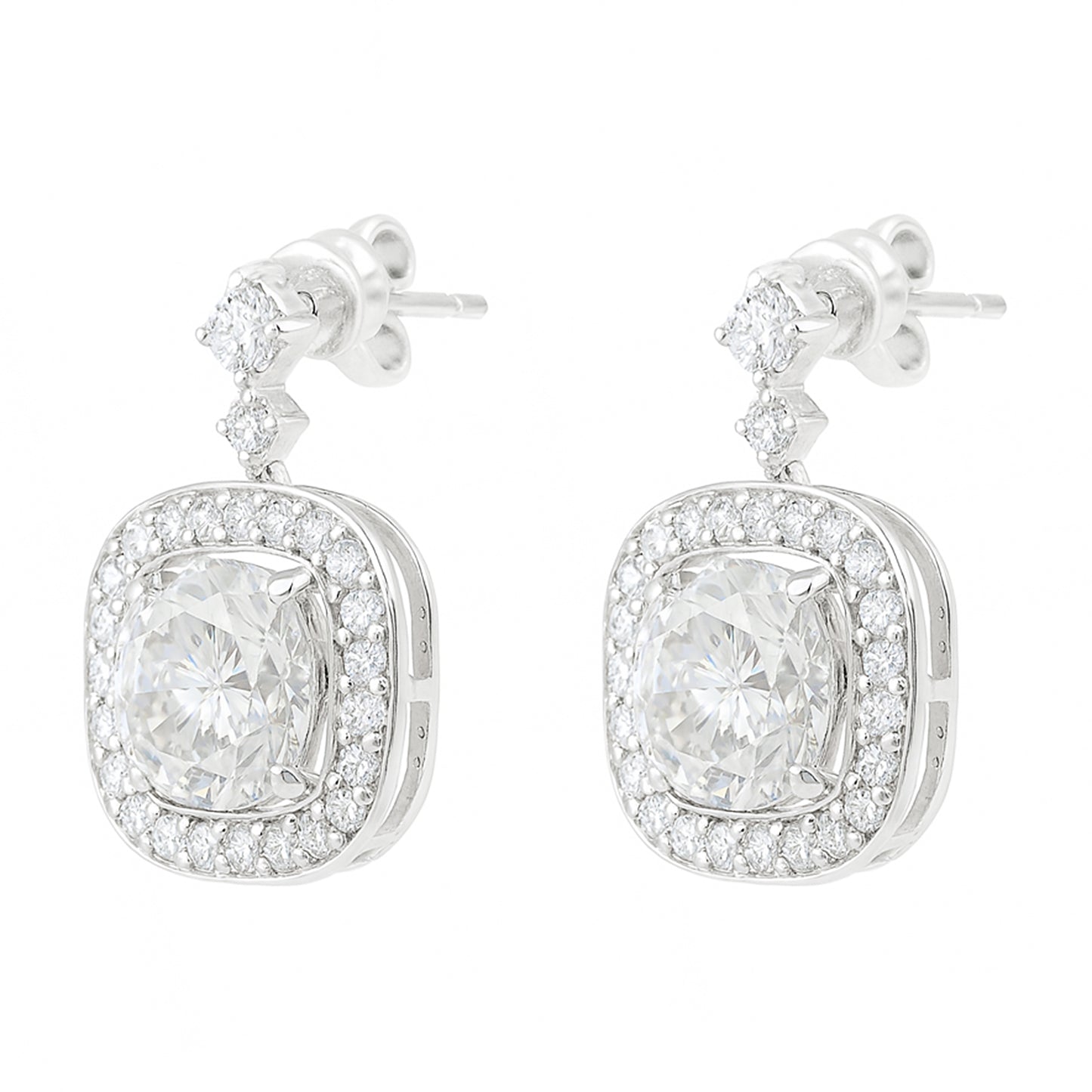 3.81 Carats Lab Grown Diamond 14K Gold Earrings