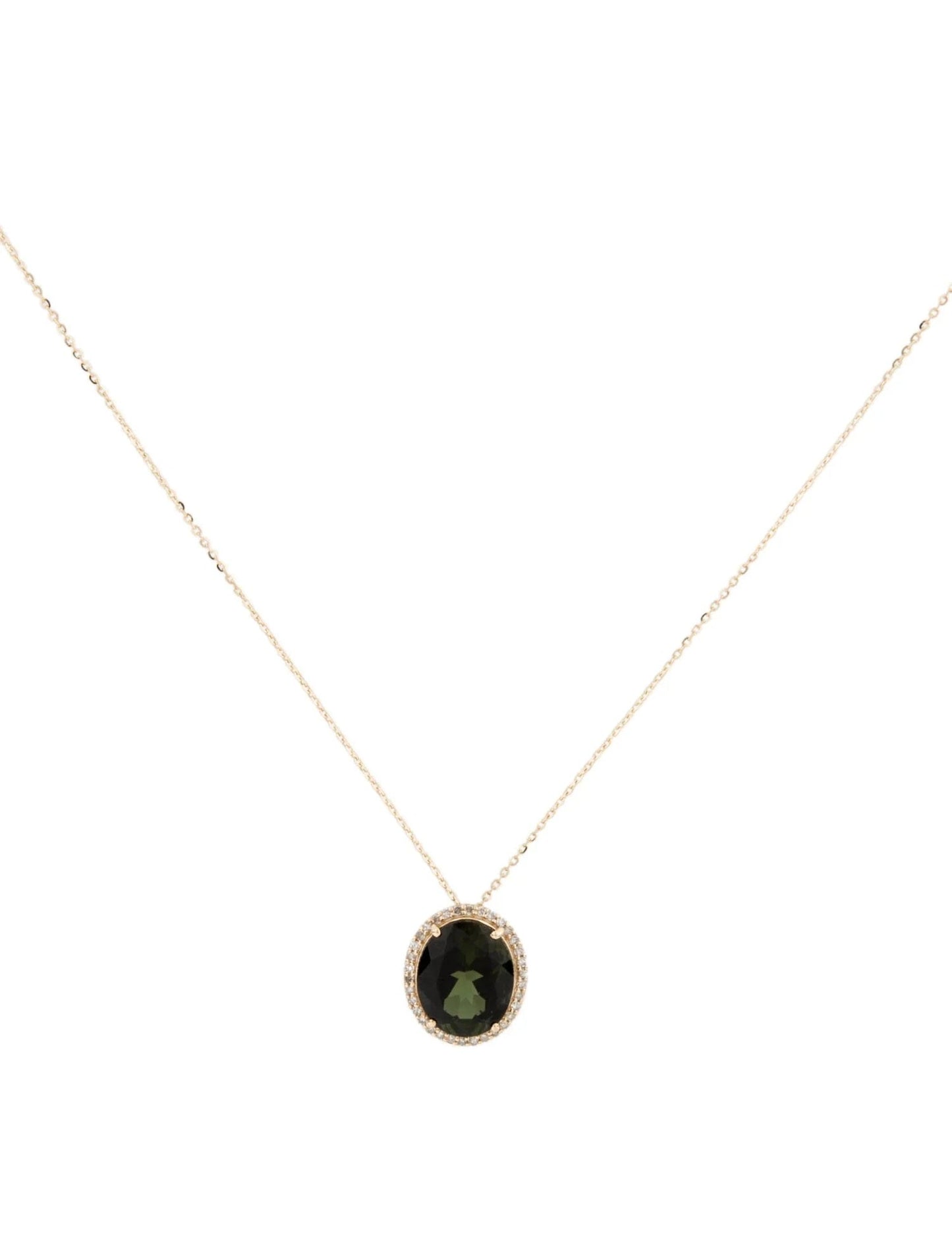 14K Tourmaline & Diamond Pendant
