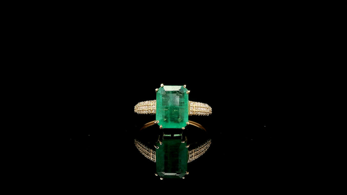 2.75 Ct Octagon Natural Emerald 14K Gold Ring