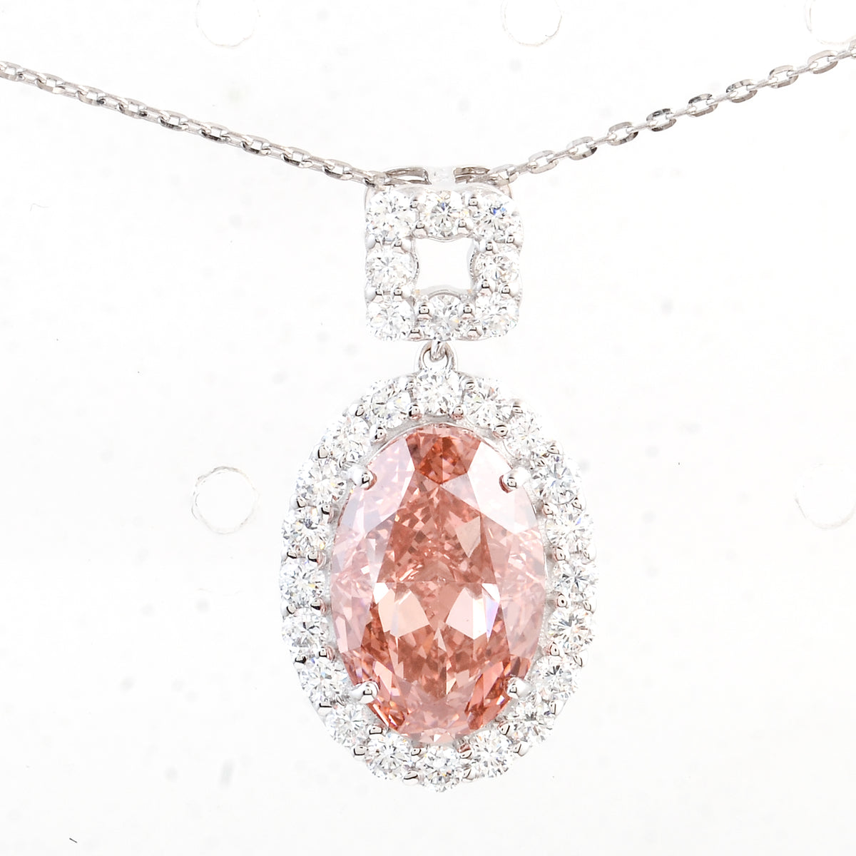 5.22 Carats Pink Lab Grown Diamond 14K Gold Pendant