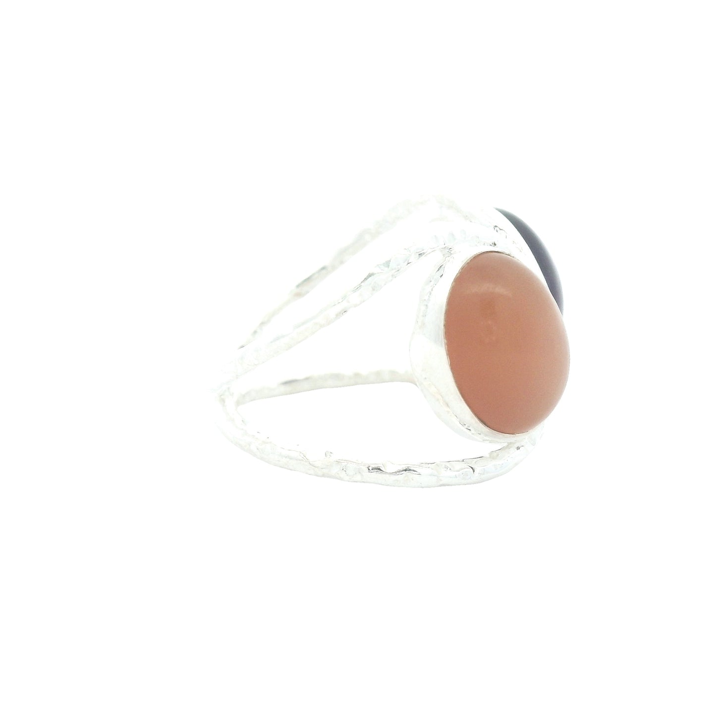 12.85 Ct Amethyst, Moonstone 925 Sterling Silver Ring