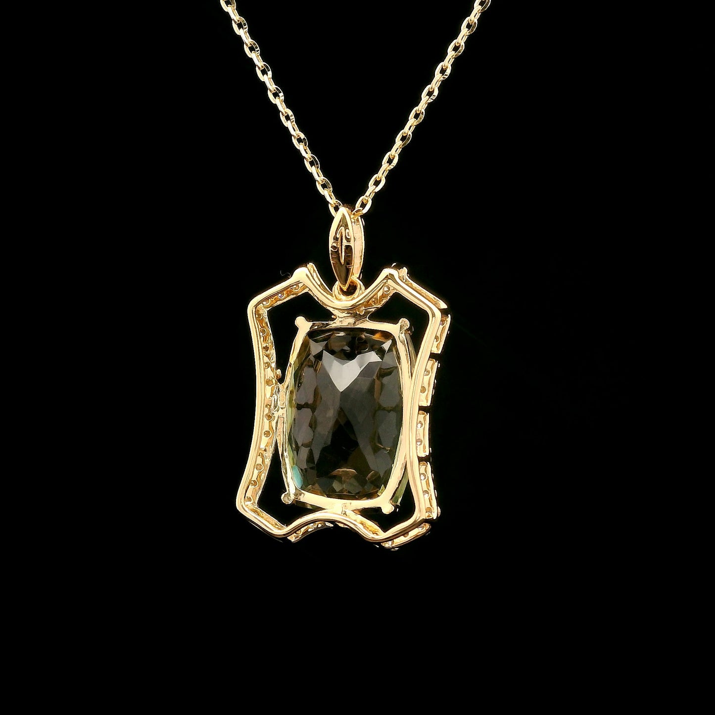 3.33 Ct Cushion Oregon Sunstone 14K Gold Pendant
