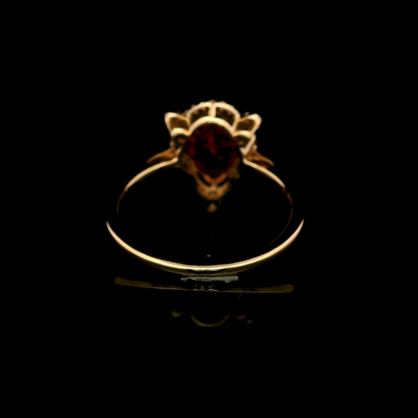 2.28 Ct Pear Mixed Cut Lab Grown Ruby 14K Gold Ring