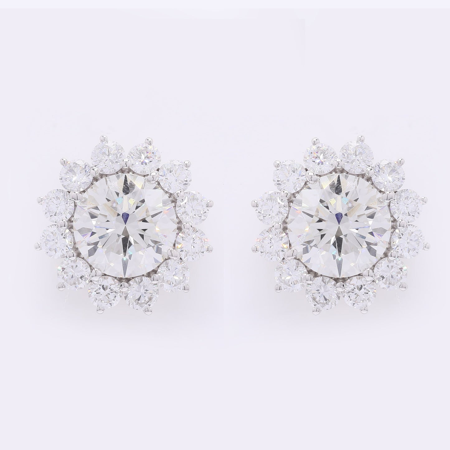 6.09 Carats Lab Grown Diamond 14K Gold Earrings