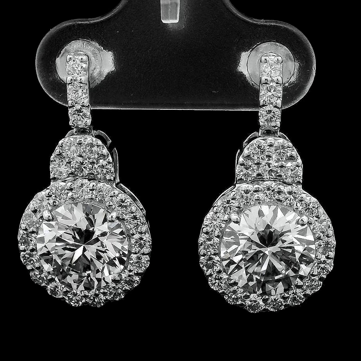 5.50 Carats Lab Grown Diamond 14K Gold Earrings