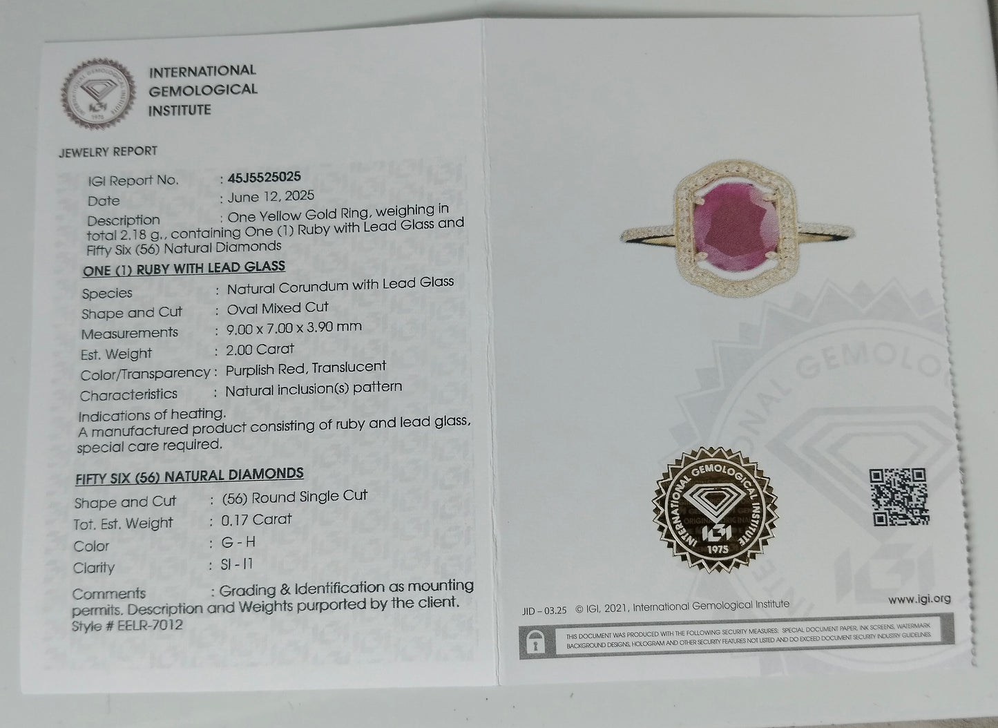 2.17 Ct Oval Mixed Cut Natural Corundum Ruby 14K Gold Ring
