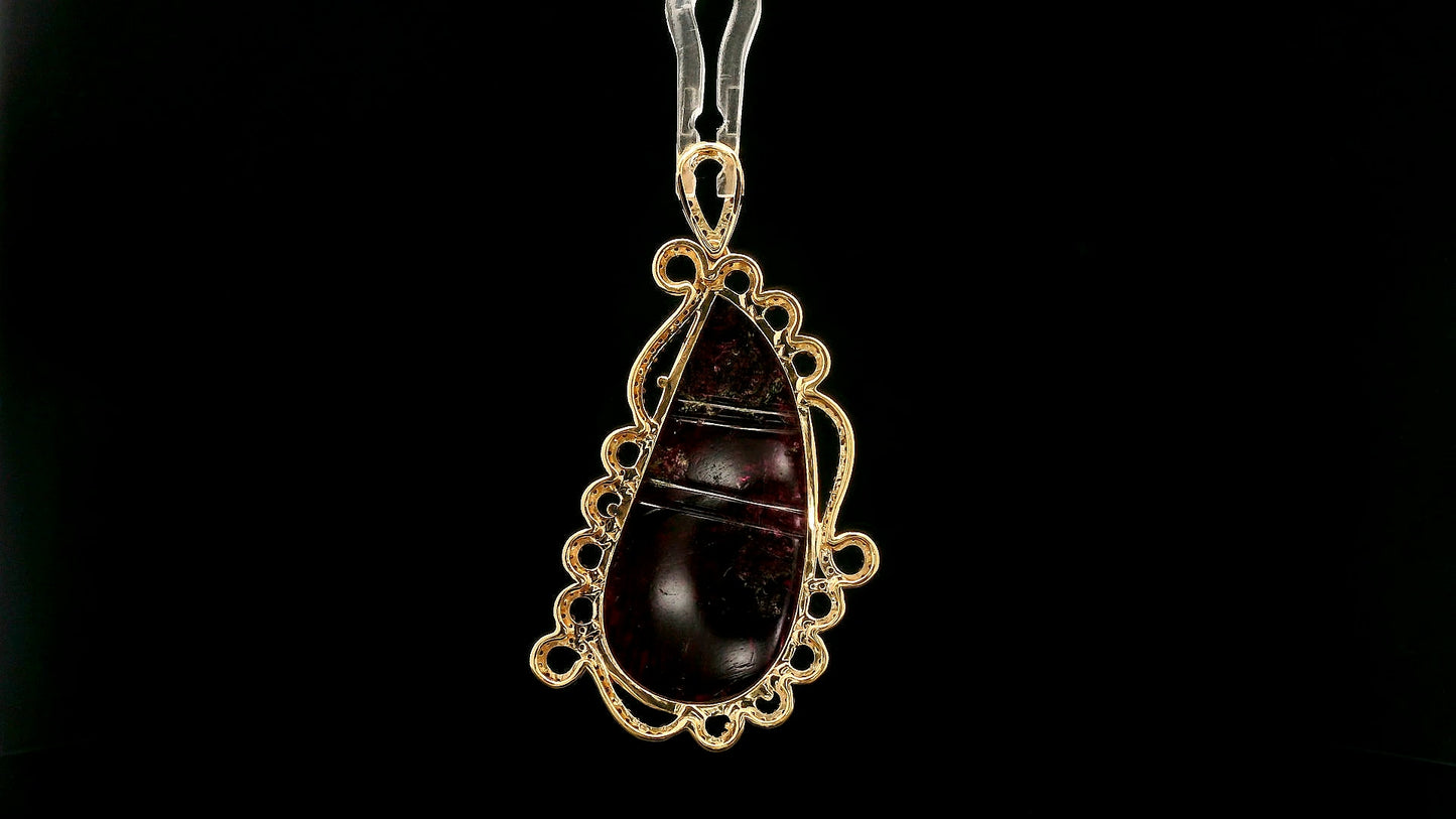 13.27 Ct Fancy Tourmaline 14K Gold Pendant