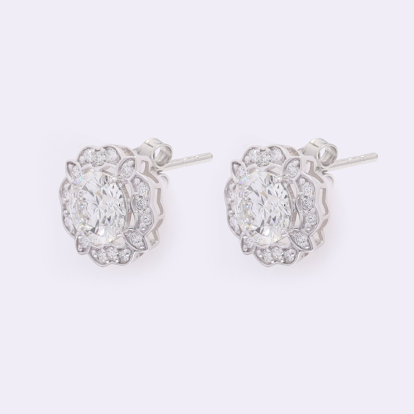 3.43 Carats Lab Grown Diamond 14K Gold Earrings