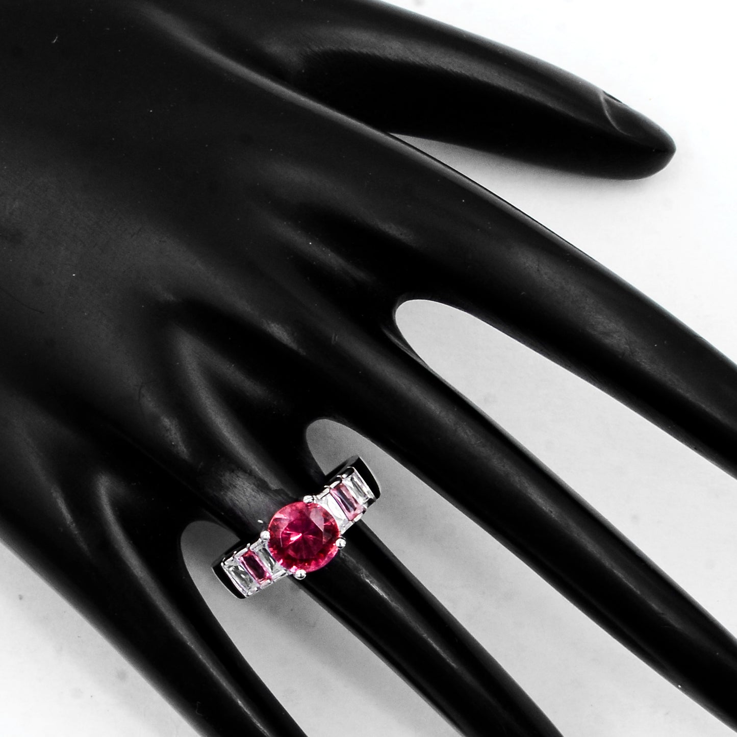 3.26 Ct Created Glass Cz 925 Sterling Silver Ring