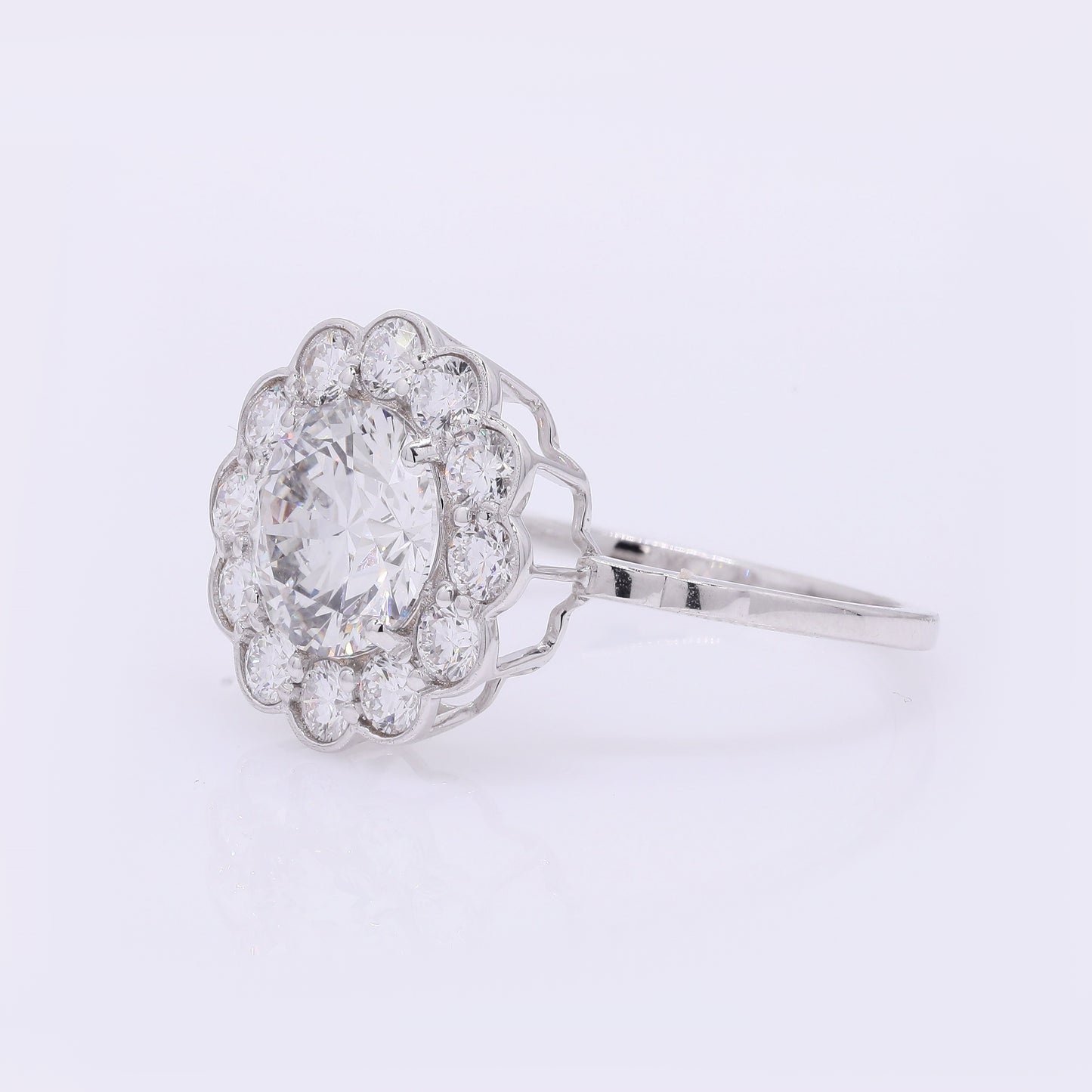 2.85 Carats Lab Grown Diamond 14K Gold Ring