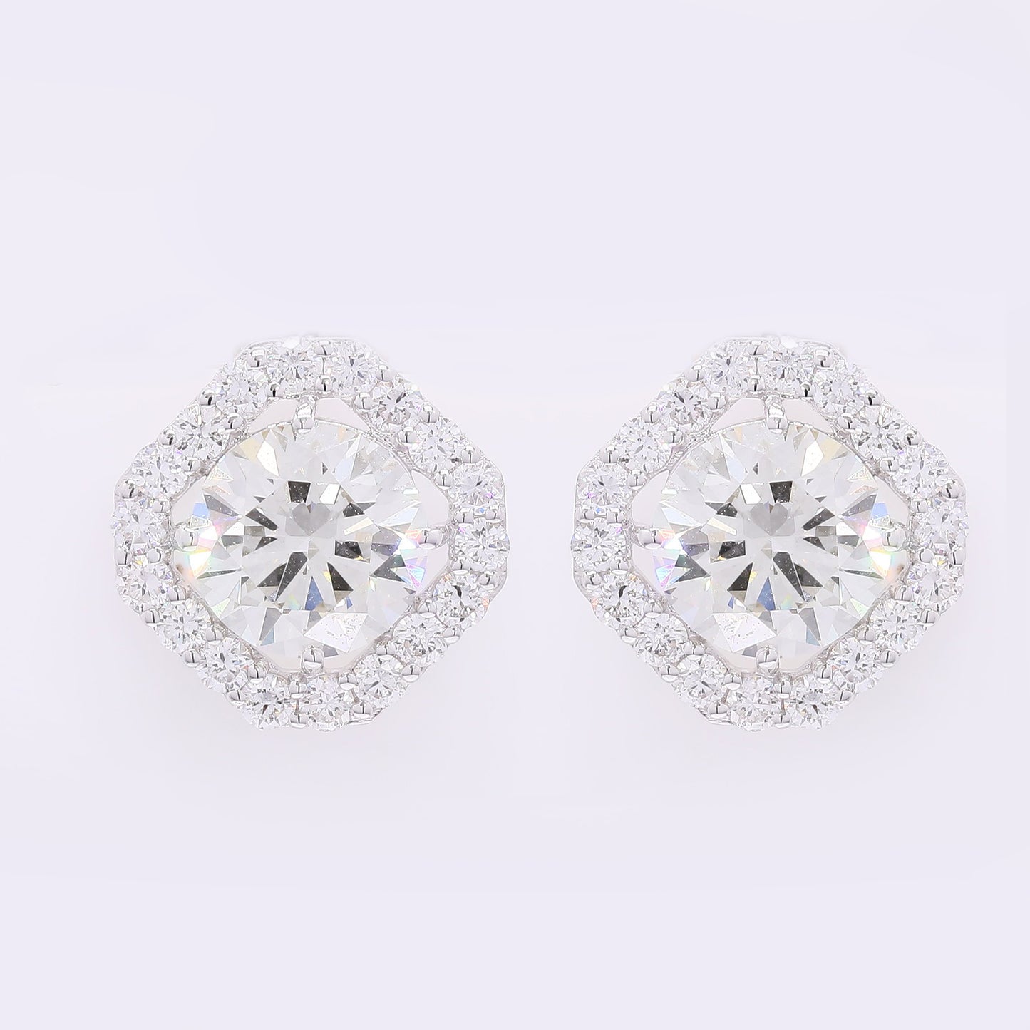 4.56 Carats Lab Grown Diamond 14K Gold Earrings