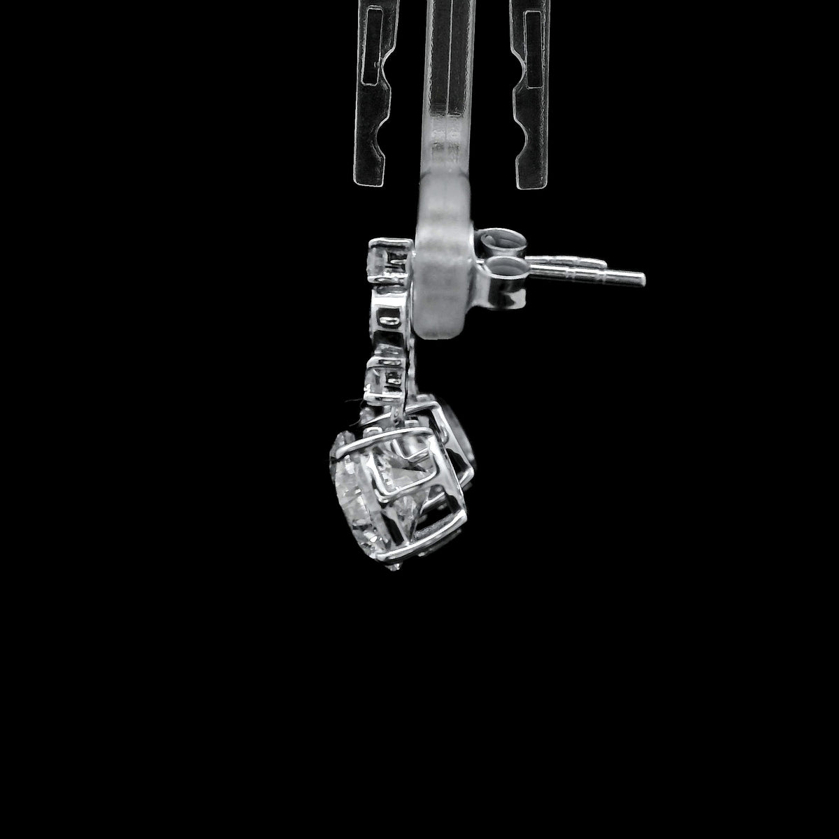 3.22 Ct Round Lab Grown Diamond 14K Gold Earrings