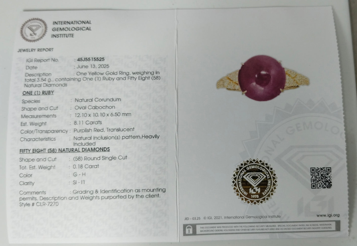 8.29 Ct Oval Cabochon Natural Corundum Ruby 14K Gold Ring