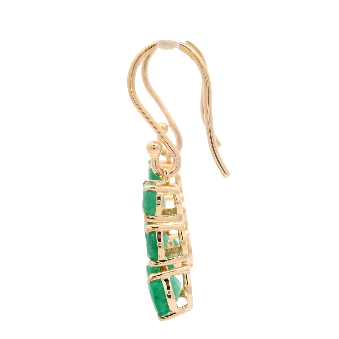 4.45 Ct Oval Emerald 14K Gold Earrings