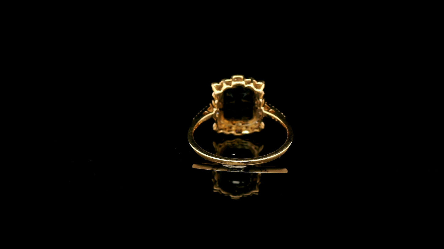 2.53 Ct Octagon Natural Sapphire 14K Gold Ring
