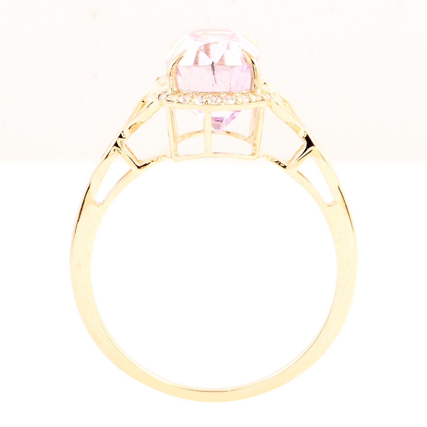 3.39 Ct Natural Spodumene Kunzite 14K Gold Ring