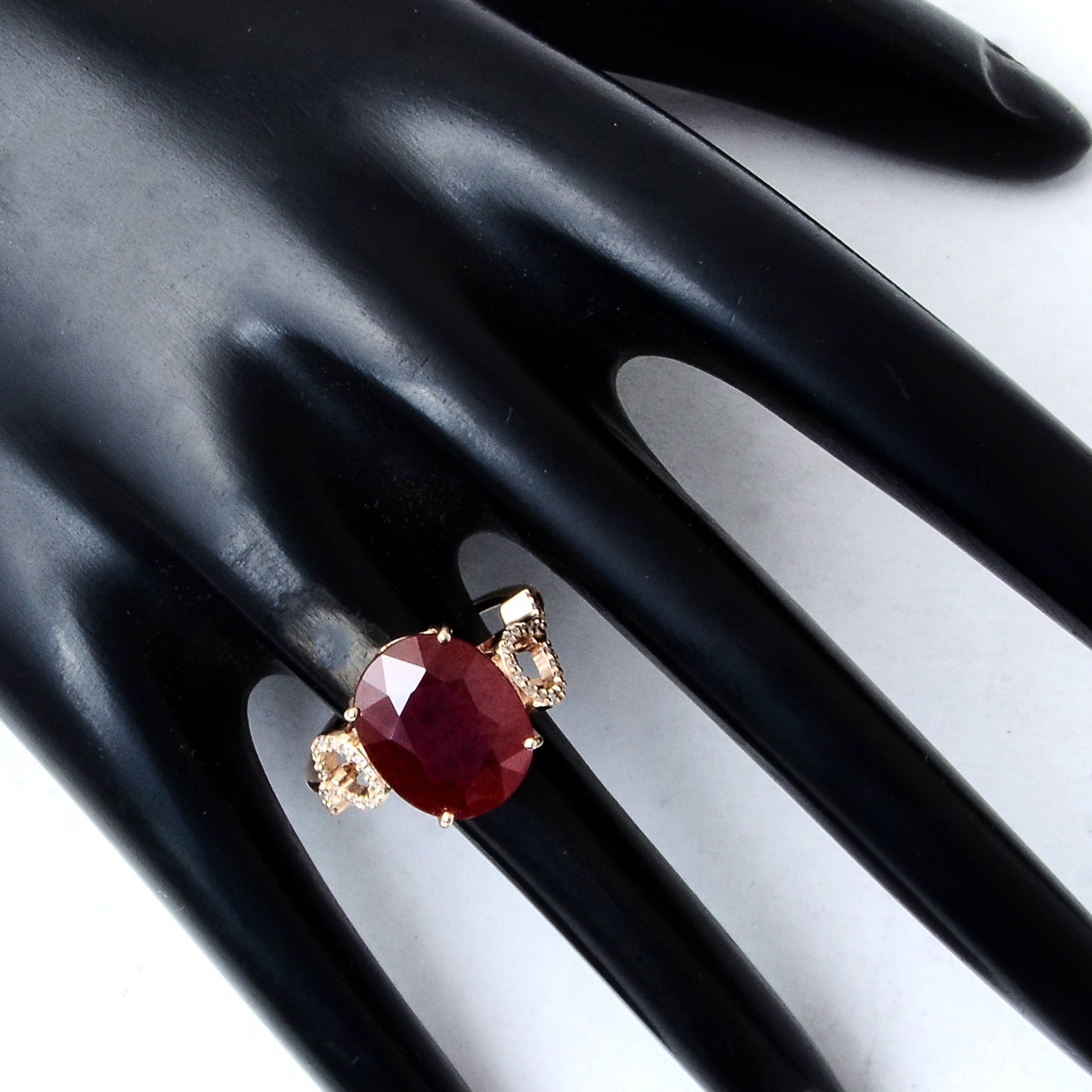 8.21 Ct Oval Mixed Cut Natural Corundum Orange Sapphire 14K Gold Ring