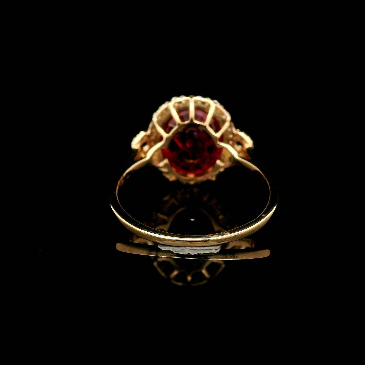4.90 Ct Oval Mixed Cut Lab Grown Ruby 14K Gold Ring