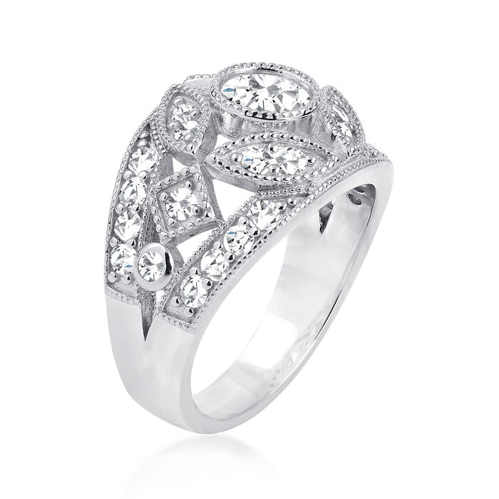 1.64 ct. Moissanite Round Sterling Silver Women Ring Size 5
