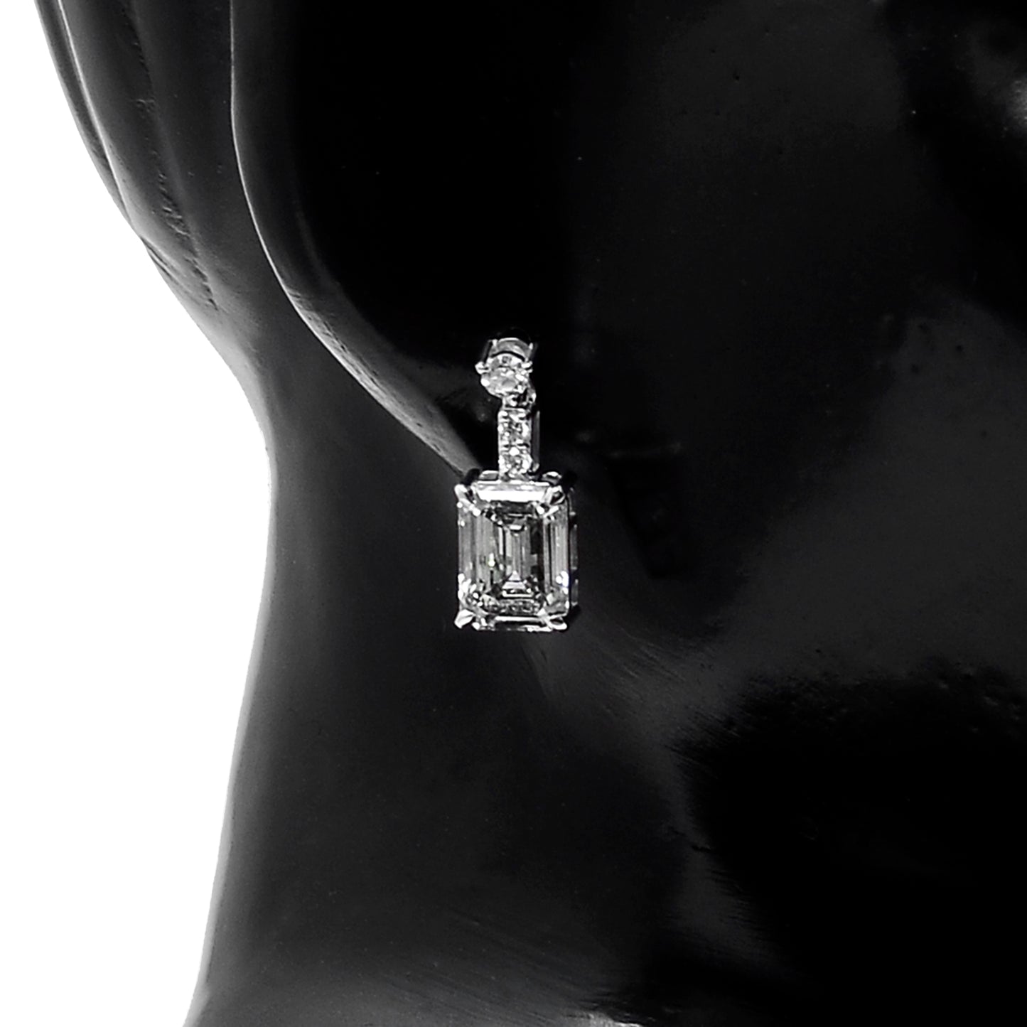 4.38 Carats Lab Grown Diamond 14K Gold Earrings