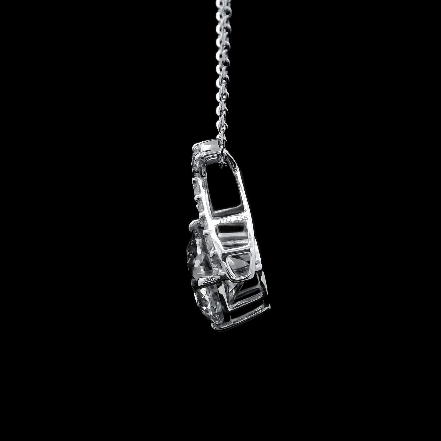 3.46 Carats Lab Grown Diamond 14K Gold Pendant