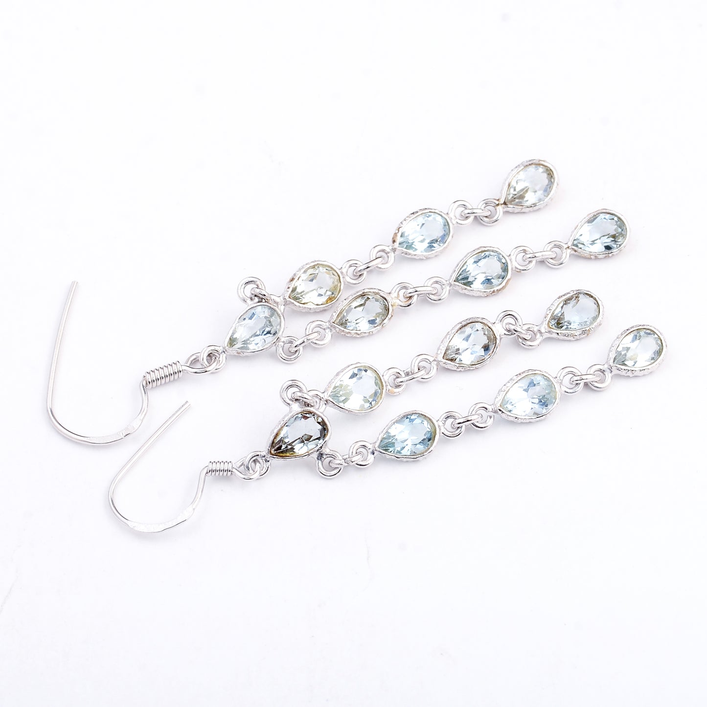 9.75 Ct Blue Topaz 925 Sterling Silver Earrings