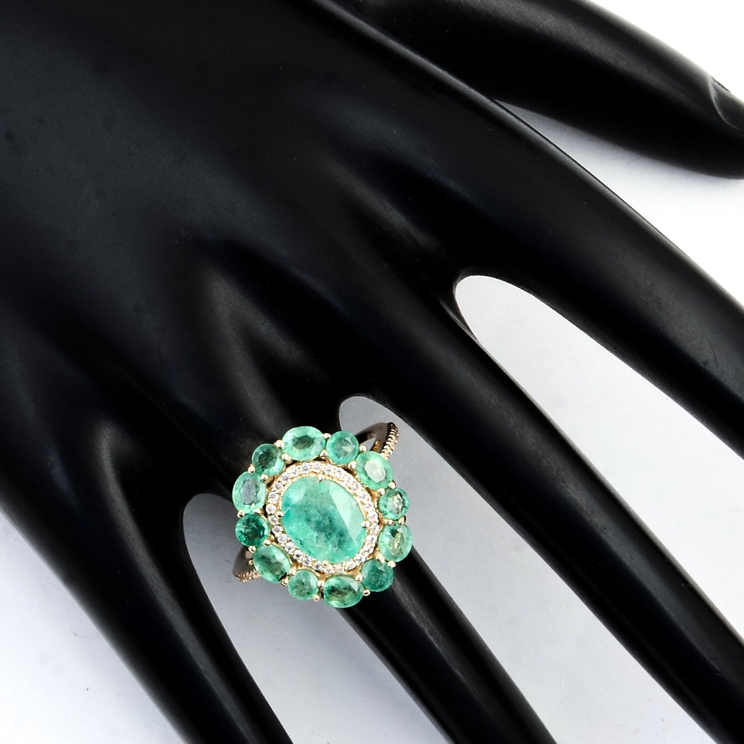 3.62 Ct Oval Emerald 14K Gold Ring