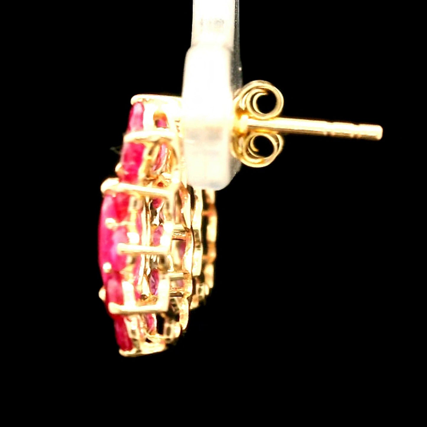 4.12 Ct Oval Ruby 14K Gold Earrings