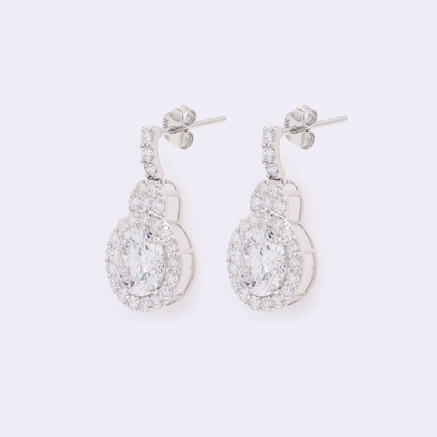 5.50 Carats Lab Grown Diamond 14K Gold Earrings