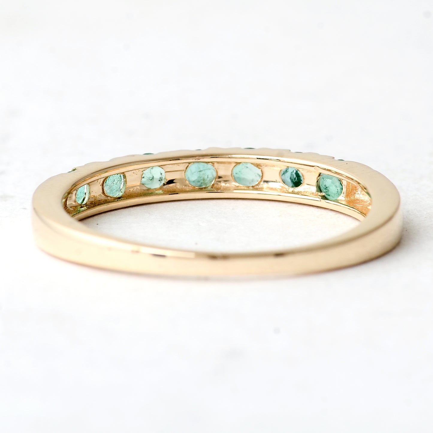 0.35 Ct Round Natural Emerald 14K Gold Ring