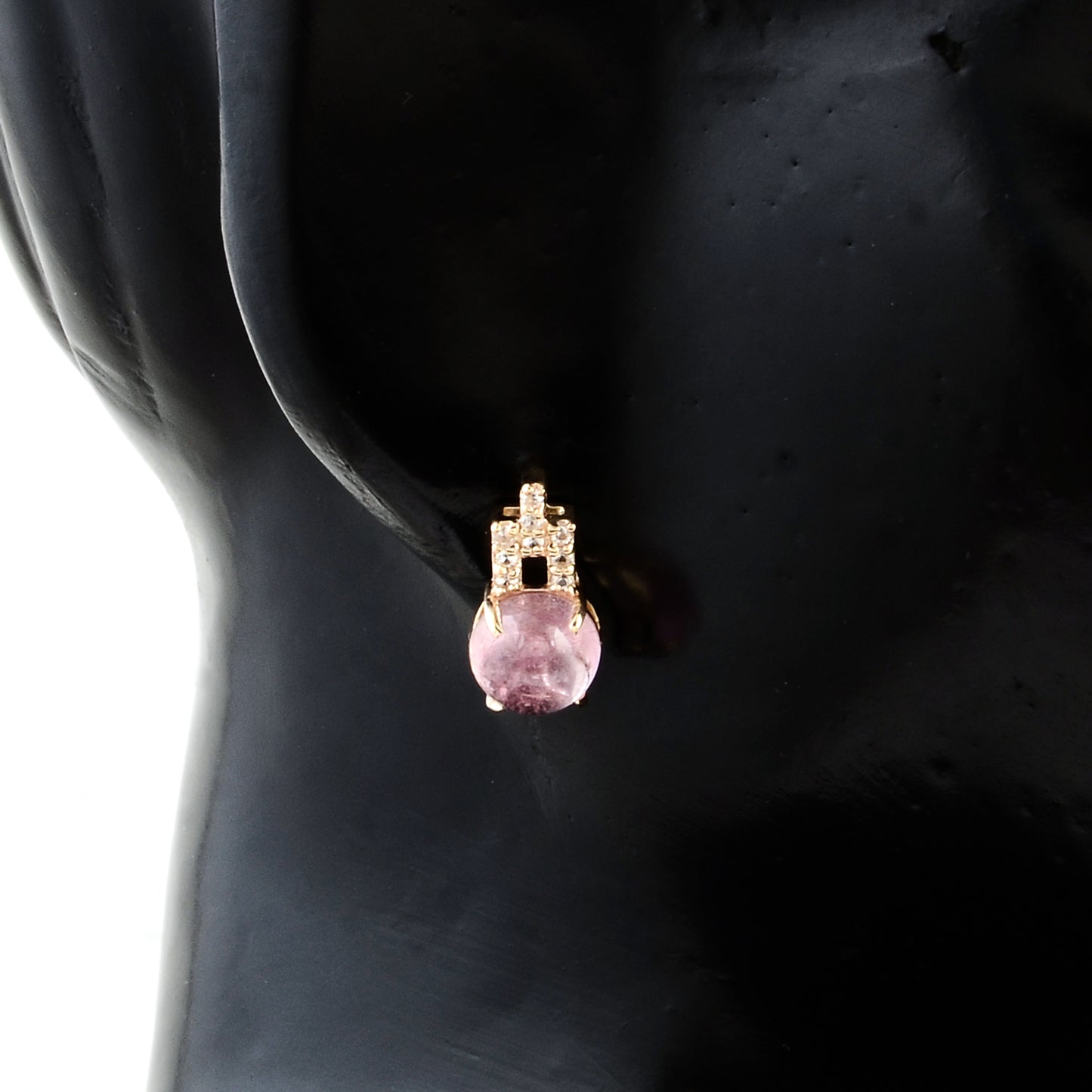 3.32 Ct Round Tourmaline 14K Gold Earrings