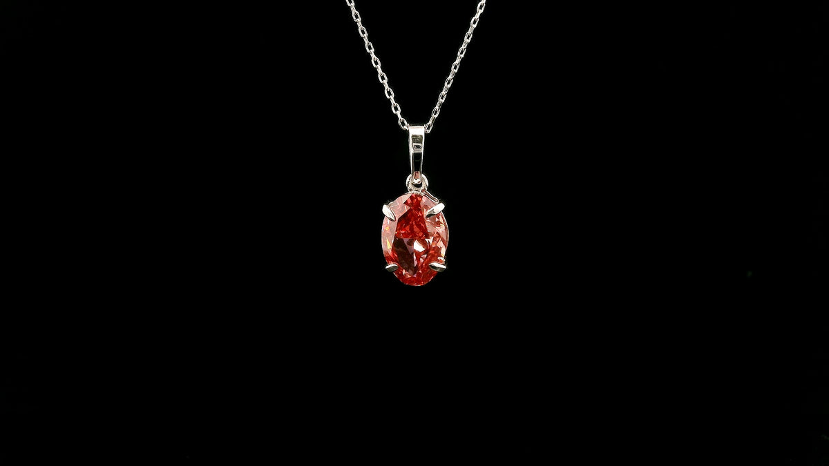 1.99 Carats Pink Lab Grown Diamond 14K Gold Pendant