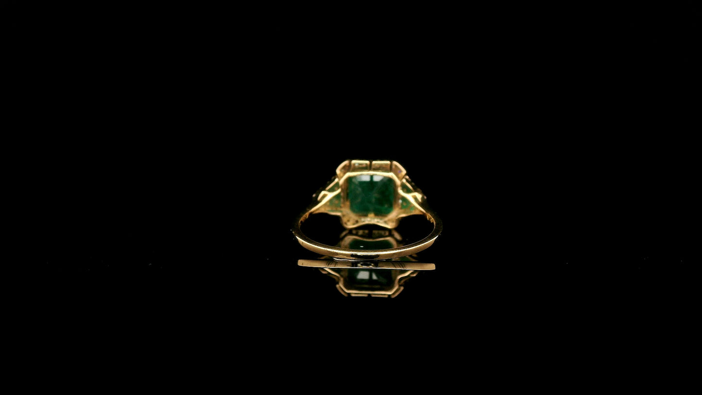 2.42 Ct Octagon Natural Emerald 14K Gold Ring