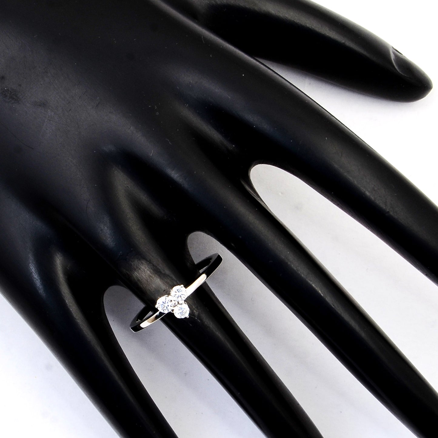 0.21 Ct Round Lab Grown Diamond 925 Silver Ring