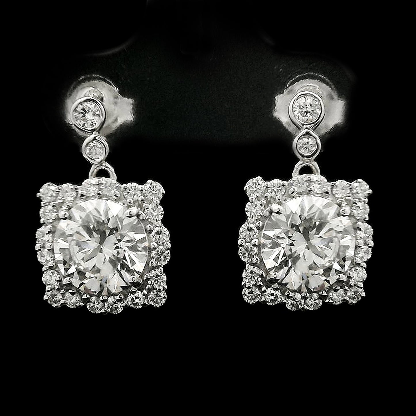 3.47 Carats Lab Grown Diamond 14K Gold Earrings