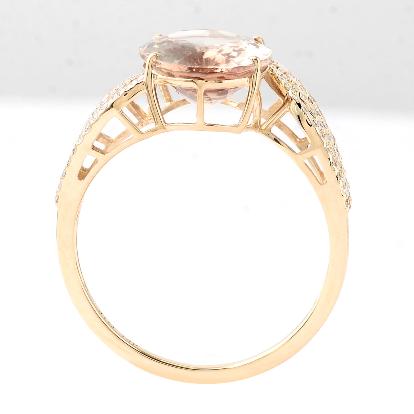 2.99 Ct Oval Mixed Cut Natural Plagioclase Feldspar Sunstone 14K Gold Ring