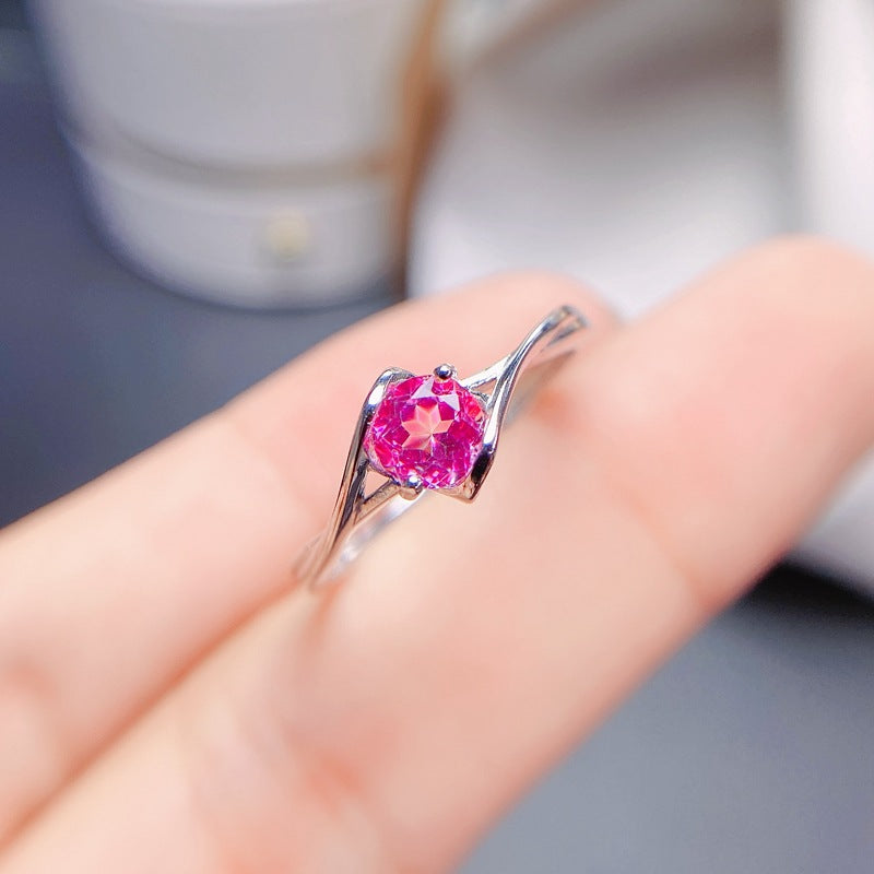 Pink Topaz 925 Sterling Silver Ring
