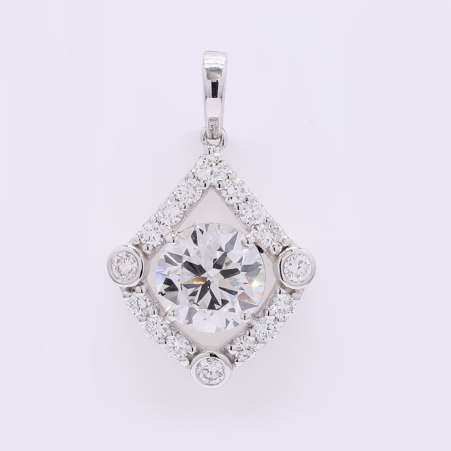 2.07 Carats Lab Grown Diamond 14K Gold Pendant