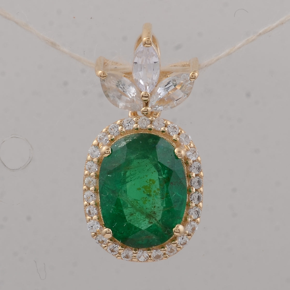 1.95 Ct Oval Emerald 9K Gold Pendant