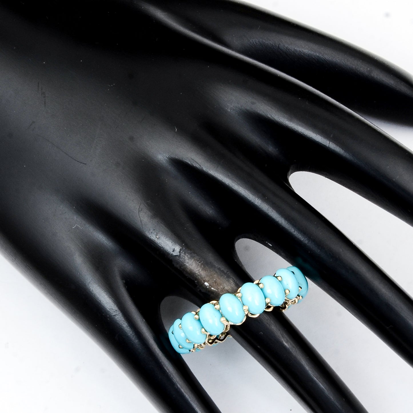 7.36 Ct Oval Turquoise 14K Gold Ring