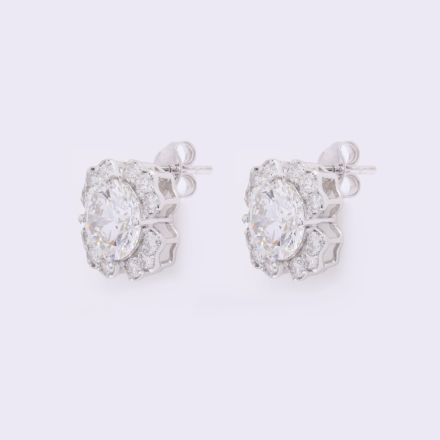 3.75 Carats Lab Grown Diamond 14K Gold Earrings