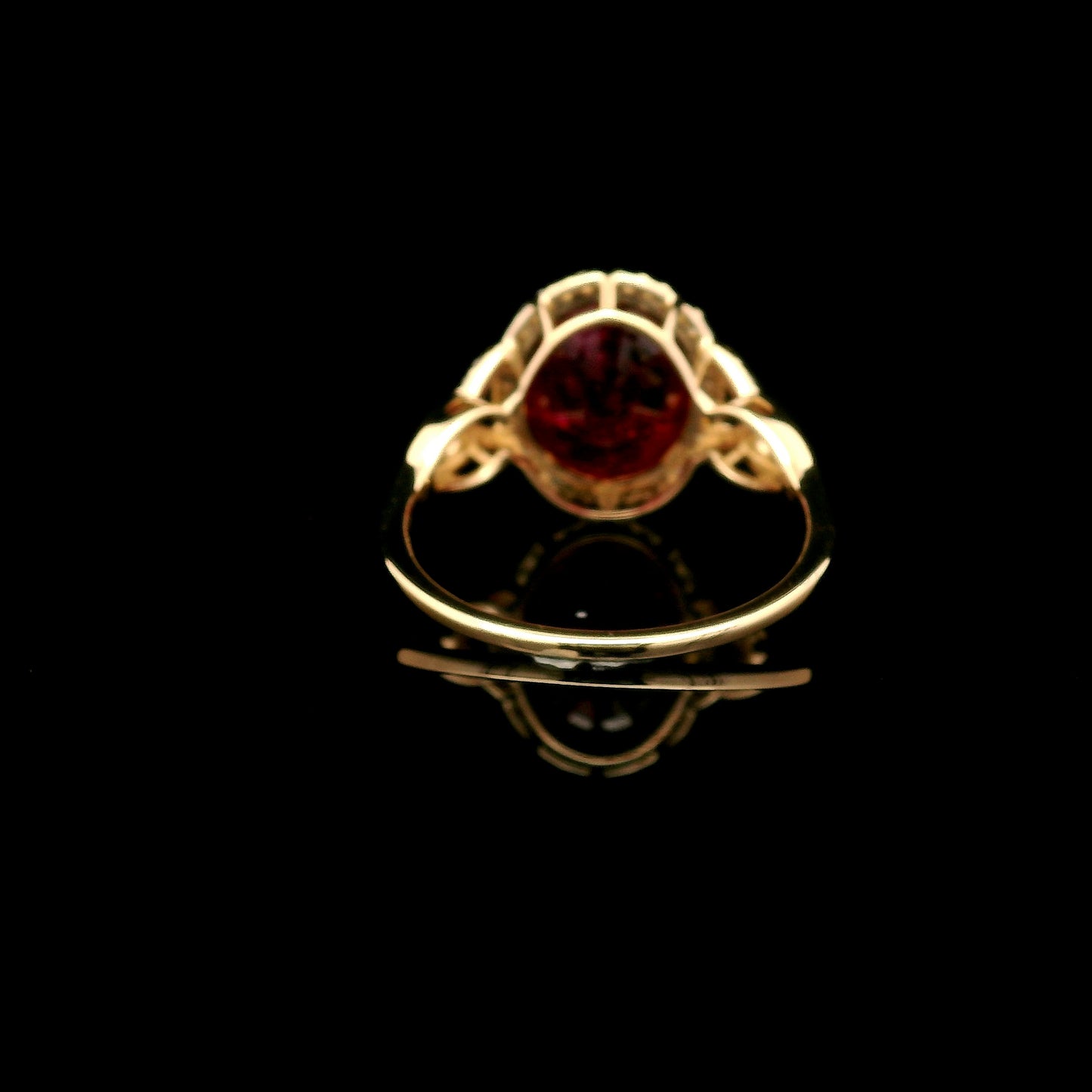 4.12 Ct Oval Mixed Cut Lab Grown Ruby 14K Gold Ring